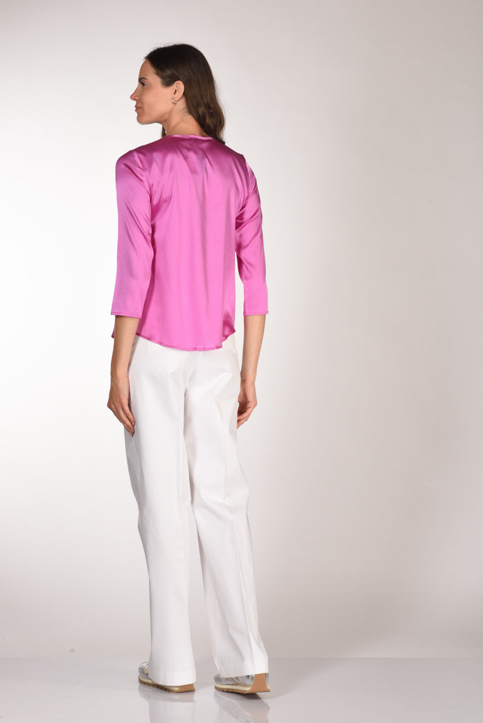 Shirt C Zero Tshirt Seta Rosa Scuro Donna - 5