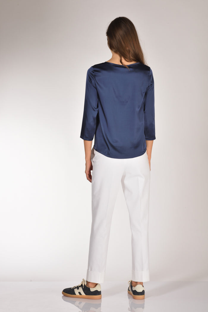 Shirt C Zero Tshirt Seta Blu Donna - 5