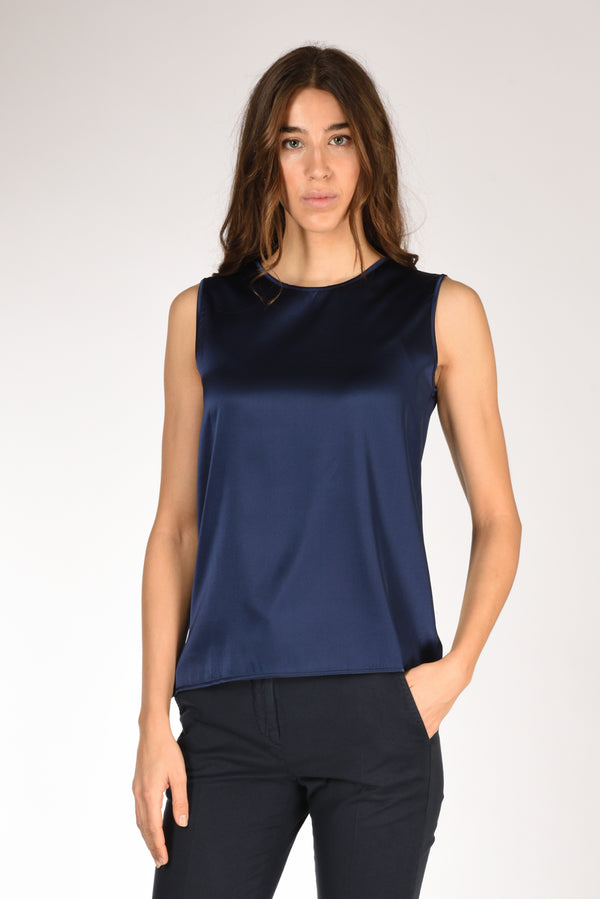 Shirt C Zero Canotta Seta Blu Donna