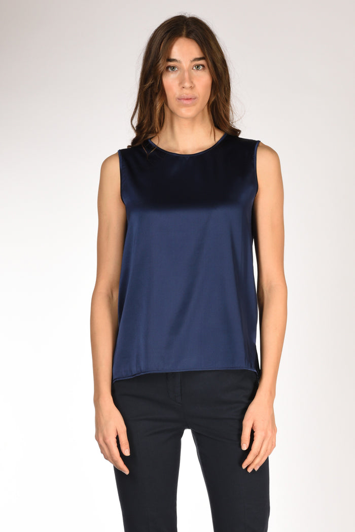 Shirt C Zero Canotta Seta Blu Donna - 2