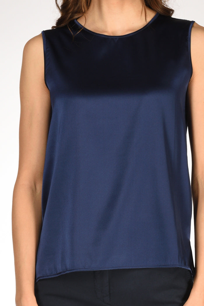 Shirt C Zero Canotta Seta Blu Donna - 3