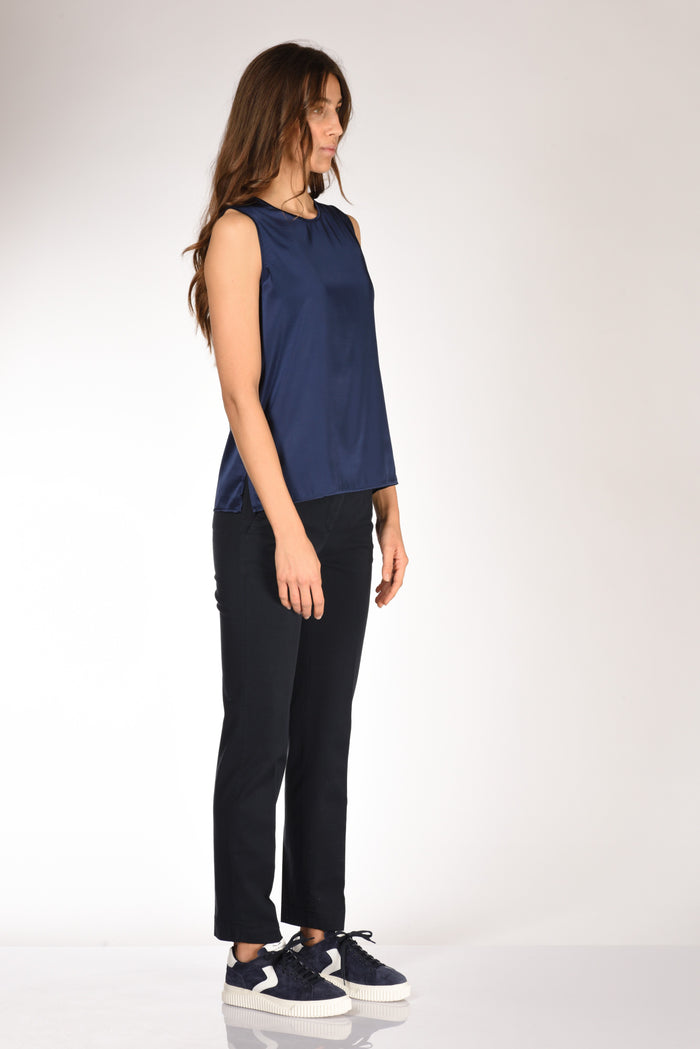 Shirt C Zero Canotta Seta Blu Donna - 4