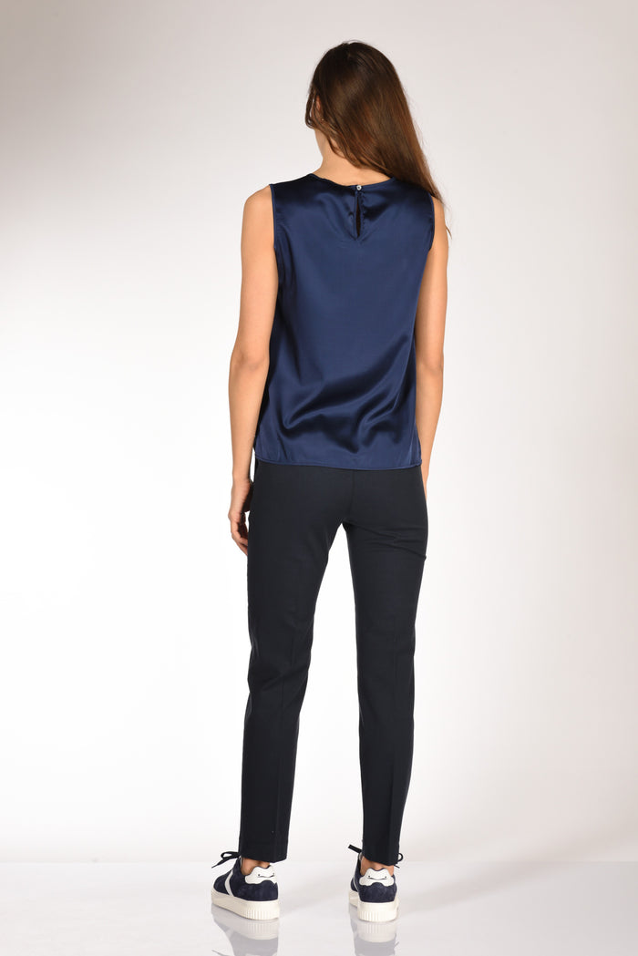 Shirt C Zero Canotta Seta Blu Donna - 5