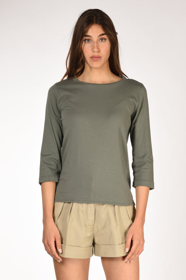 Majestic Filatures Paris Tshirt Verde Militare Donna-2