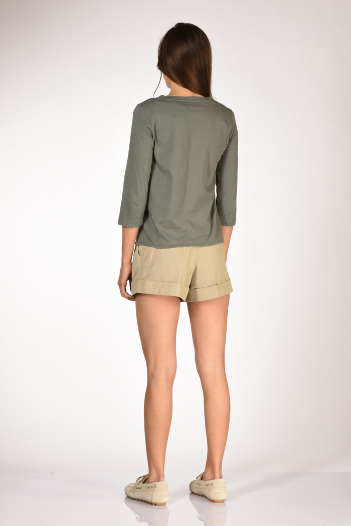 Majestic Filatures Paris Tshirt Verde Militare Donna - 5