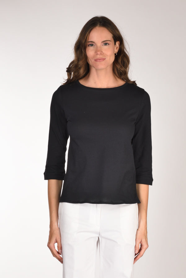 Majestic Filatures Paris Tshirt Blu Navy Donna-2