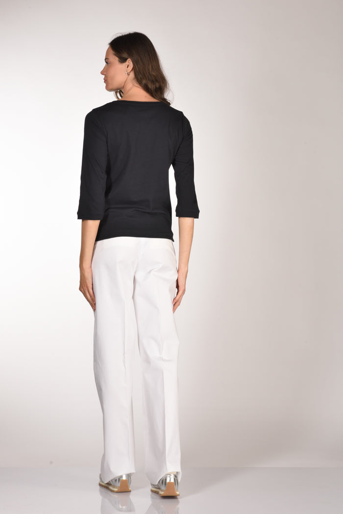 Majestic Filatures Paris Tshirt Blu Navy Donna - 5