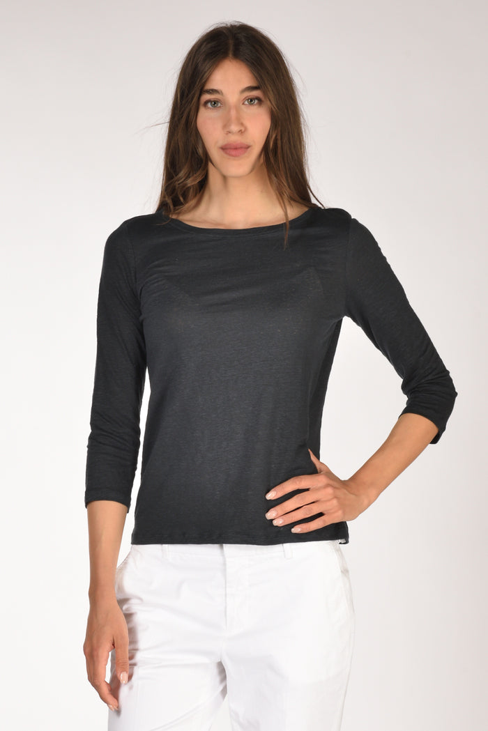 Majestic Filatures Paris Tshirt Blu Navy Donna - 1