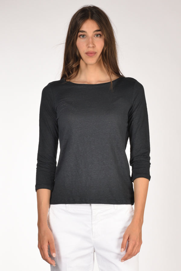 Majestic Filatures Paris Tshirt Blu Navy Donna-2