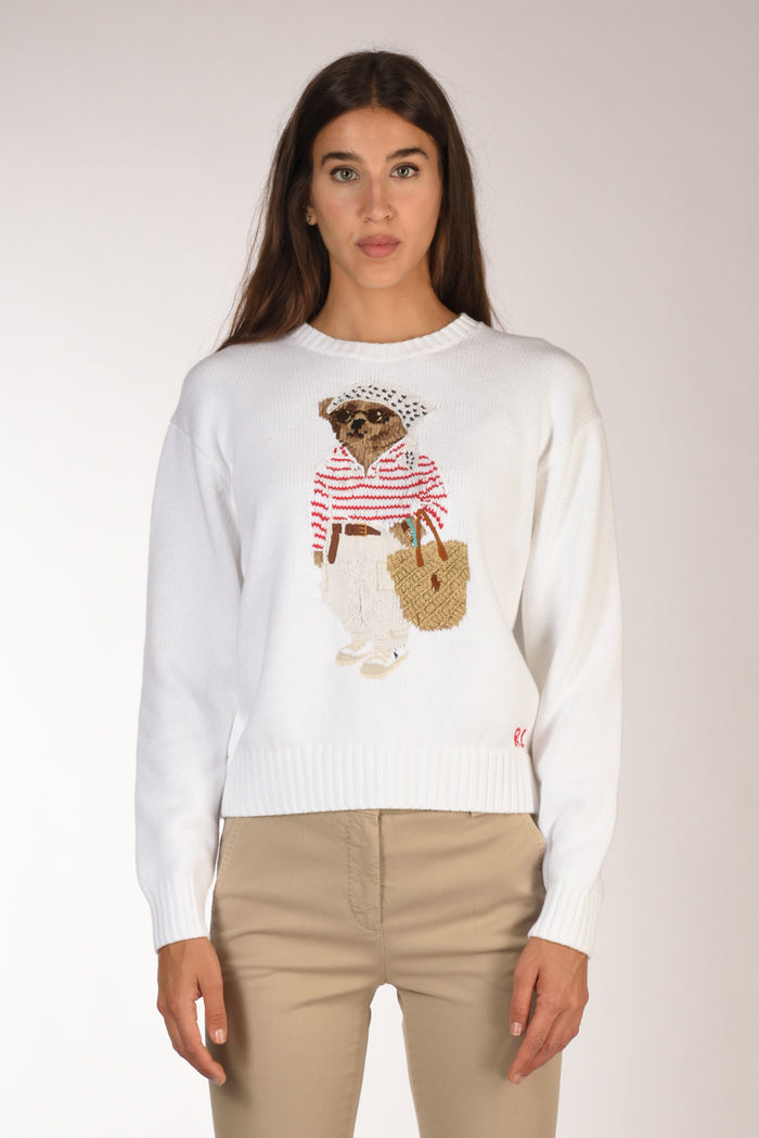 Polo Ralph Lauren Maglia Orsetto Bianco Donna - 2