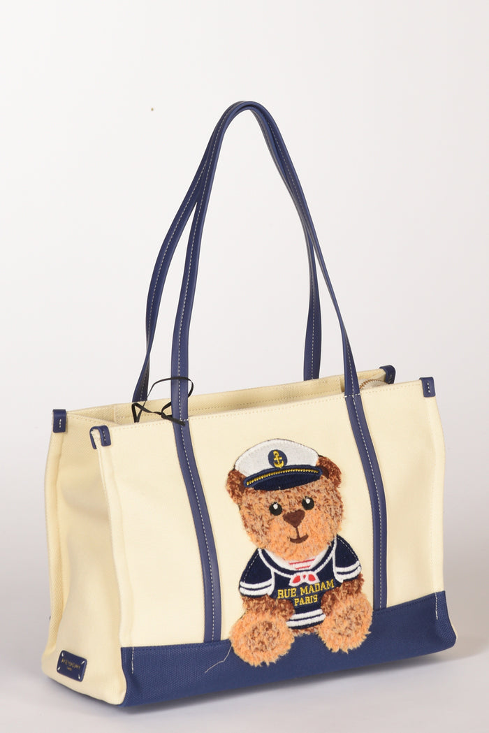 Rue Madam Paris Borsa Orso Blu/bianco Donna - 3