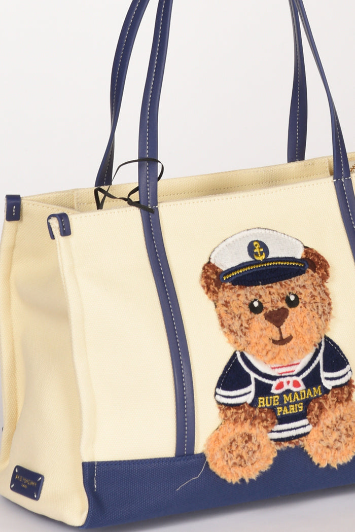 Rue Madam Paris Borsa Orso Blu/bianco Donna - 4