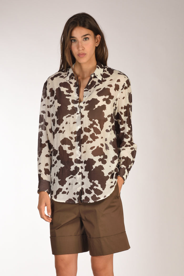 Mc2 Saint Barth Camicia Brigitte Bianco/marrone Donna - 1