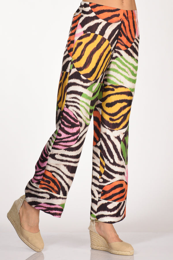 Malìparmi Pantalone Stampato Multicolor Donna
