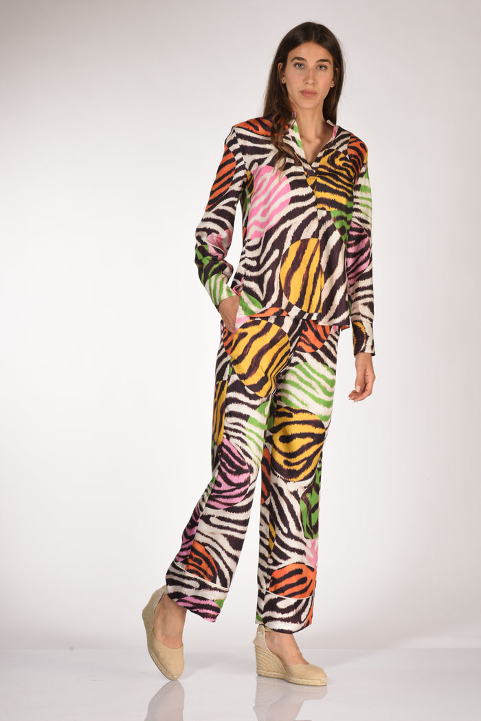 Malìparmi Pantalone Stampato Multicolor Donna - 2