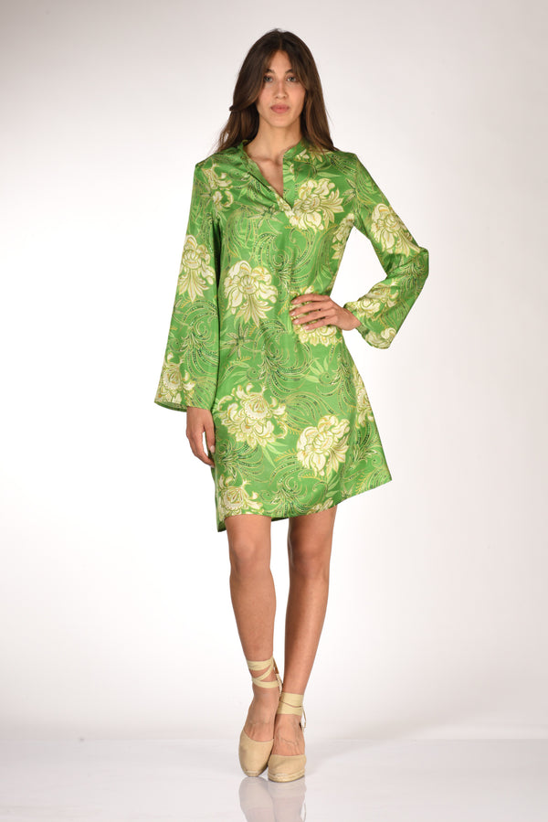 Malìparmi Abito Stampato Verde/beige Donna