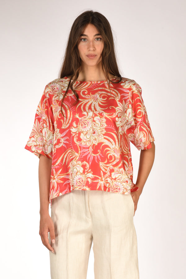 Malìparmi Camicia Stampata Rosso/beige Donna