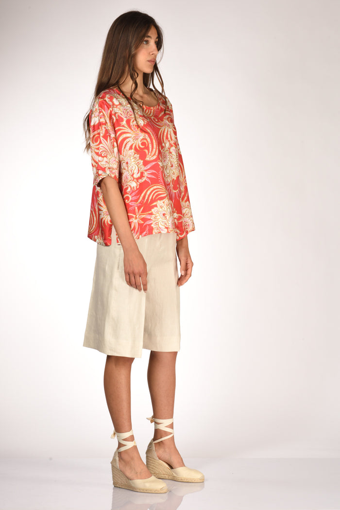 Malìparmi Camicia Stampata Rosso/beige Donna - 4