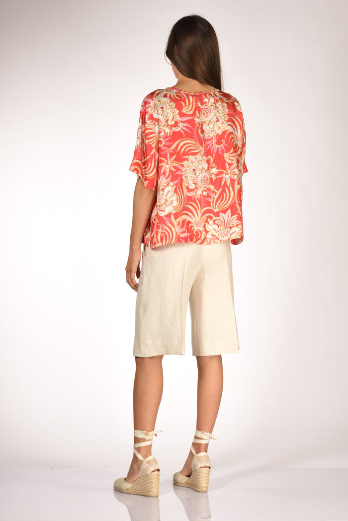 Malìparmi Camicia Stampata Rosso/beige Donna - 5