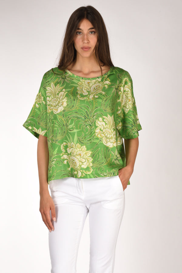 Malìparmi Camicia Stampata Verde/beige Donna