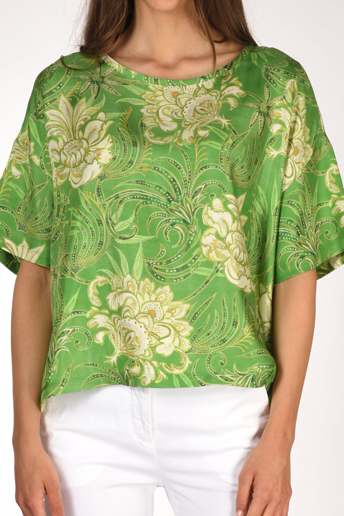 Malìparmi Camicia Stampata Verde/beige Donna - 3