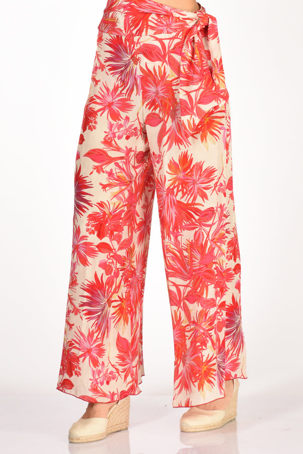 Malìparmi Pantalone Stampato Rosso/beige Donna