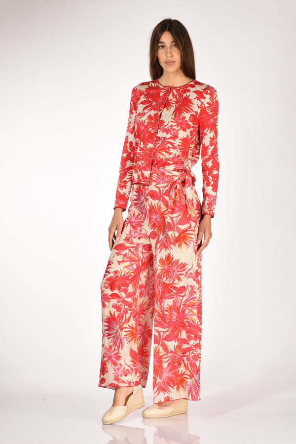 Malìparmi Pantalone Stampato Rosso/beige Donna-2