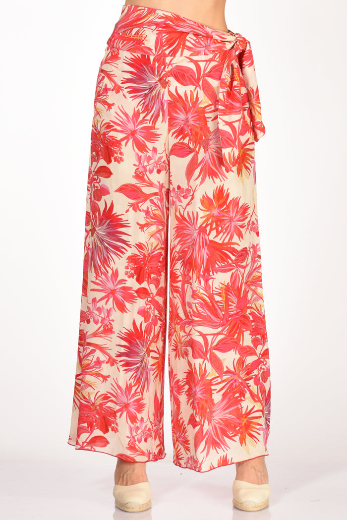 Malìparmi Pantalone Stampato Rosso/beige Donna - 3