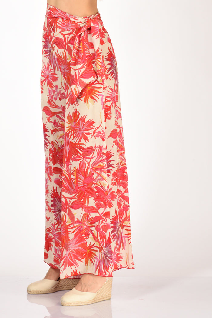 Malìparmi Pantalone Stampato Rosso/beige Donna - 5