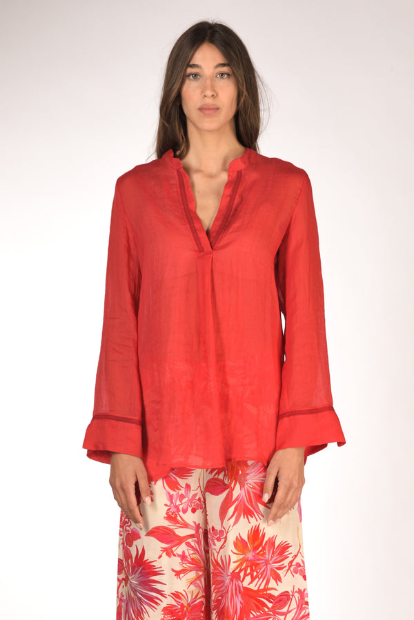 Malìparmi Camicia Rosso Corallo Donna-2