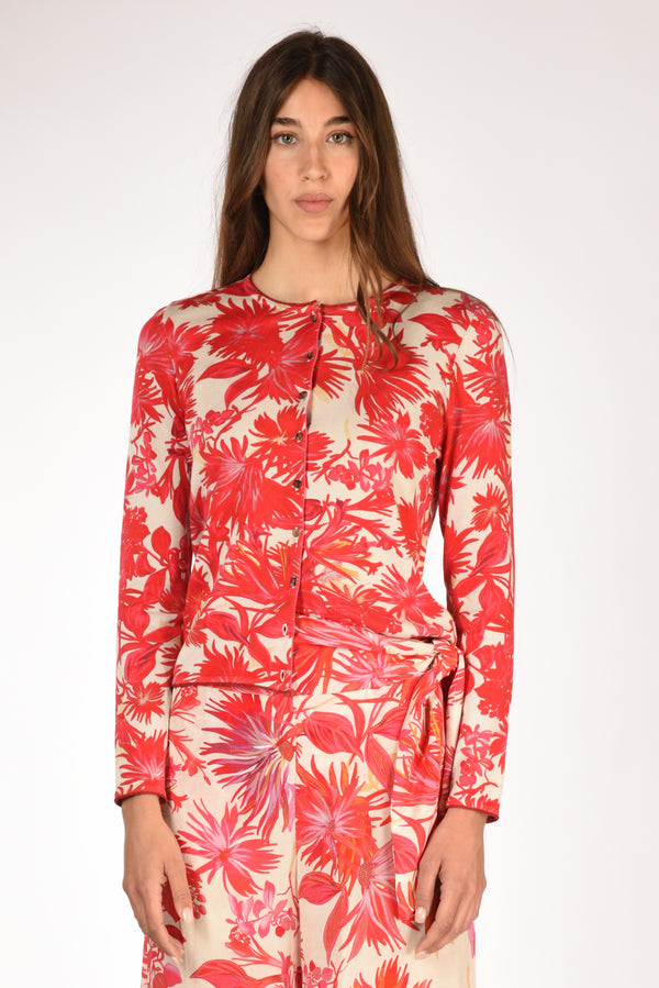 Malìparmi Cardigan Stampa Rosso/beige Donna-2
