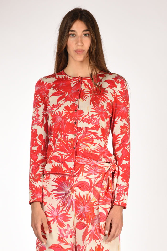 Malìparmi Cardigan Stampa Rosso/beige Donna - 2