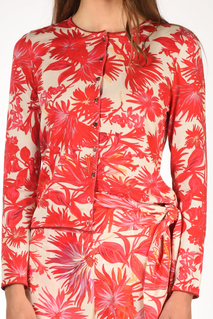 Malìparmi Cardigan Stampa Rosso/beige Donna - 3