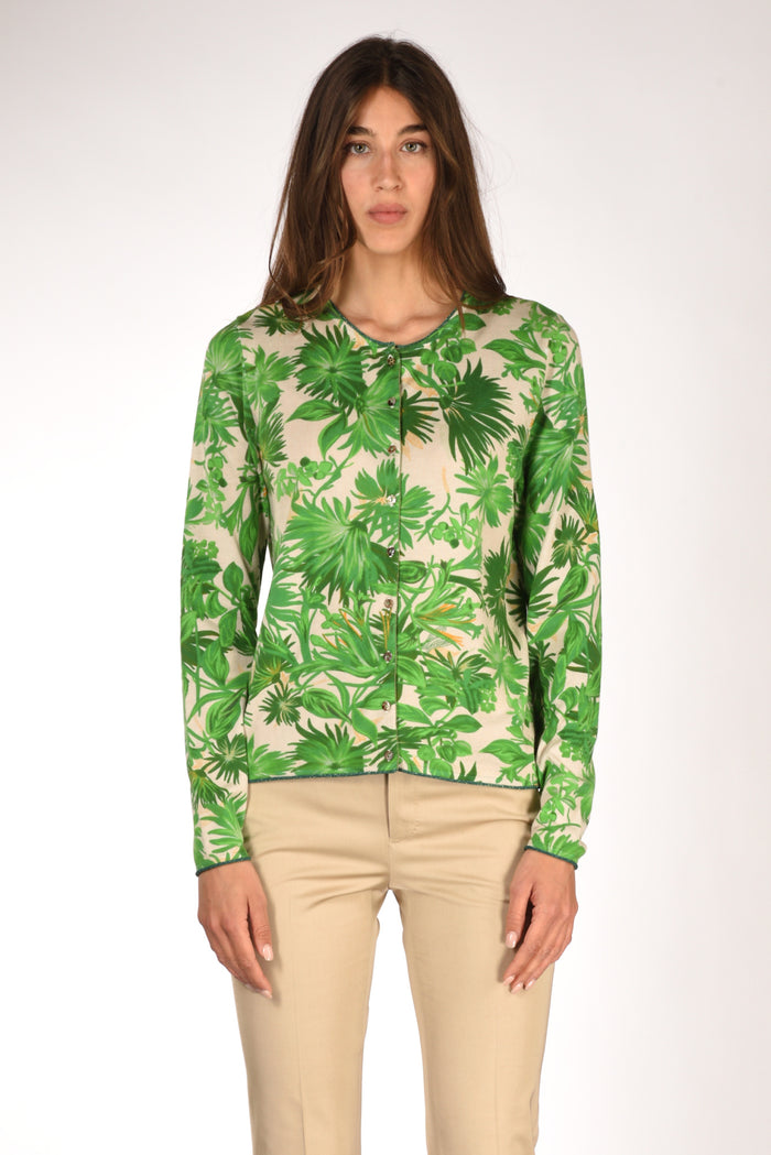 Malìparmi Cardigan Stampa Verde/beige Donna - 2