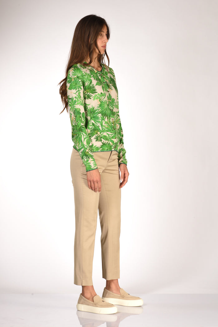 Malìparmi Cardigan Stampa Verde/beige Donna - 4