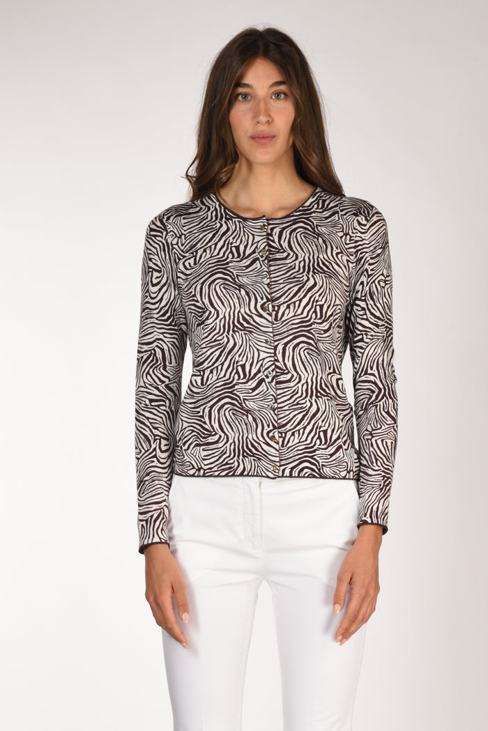 Malìparmi Cardigan Stampa Bianco/marrone Donna - 2