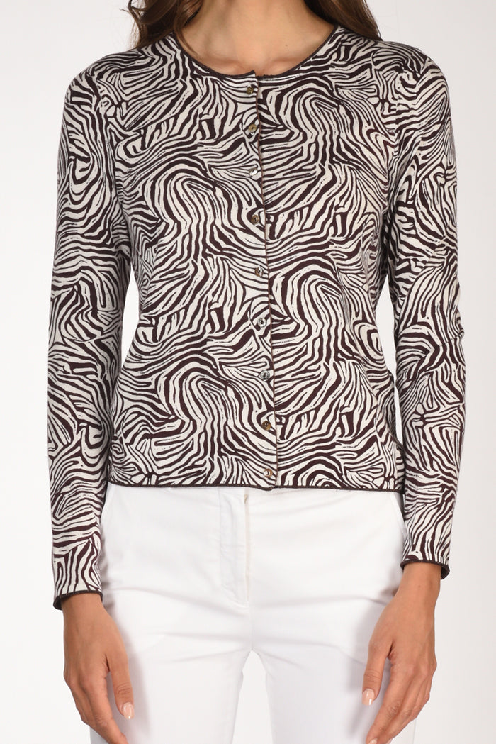Malìparmi Cardigan Stampa Bianco/marrone Donna - 3