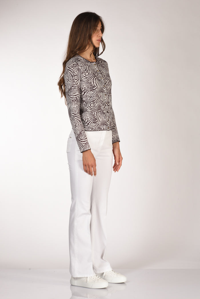 Malìparmi Cardigan Stampa Bianco/marrone Donna - 4