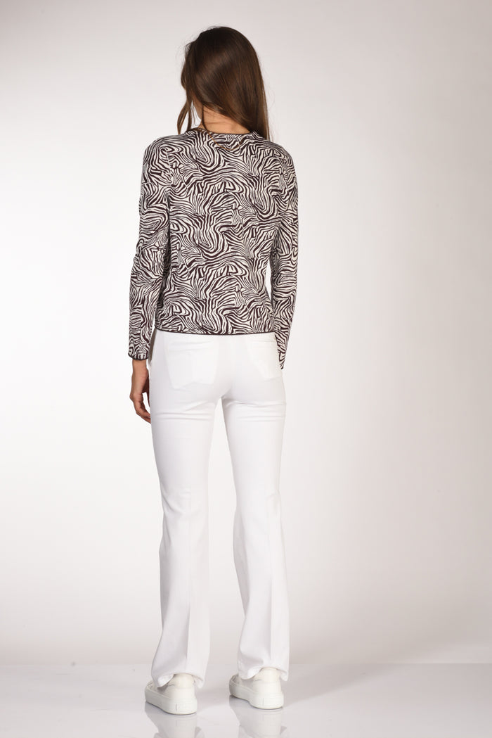 Malìparmi Cardigan Stampa Bianco/marrone Donna - 5