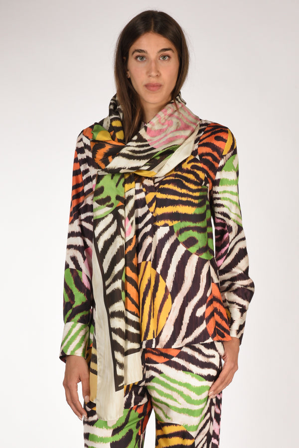 Malìparmi Stola Stampata Bianco/multicolor Donna