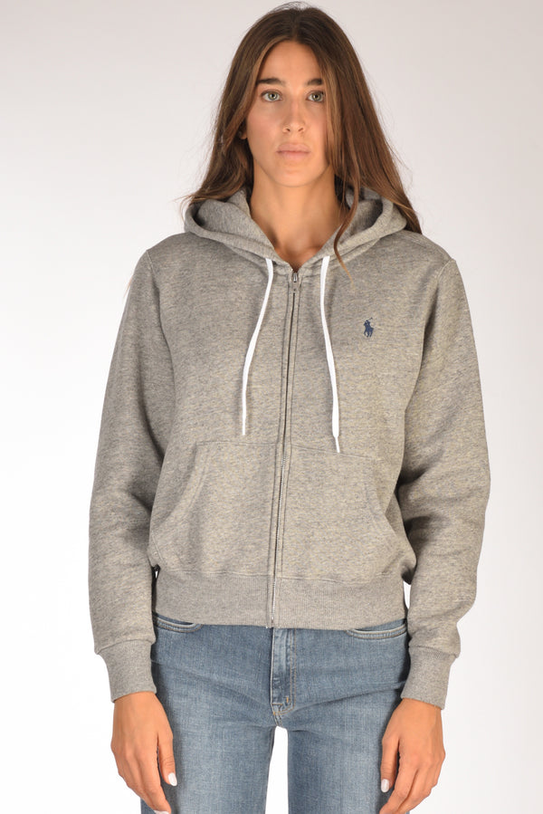 Polo Ralph Lauren Felpa Full Zip Grigio Donna-2