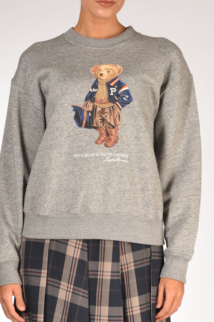 Polo Ralph Lauren Felpa Orso Grigio Donna - 3