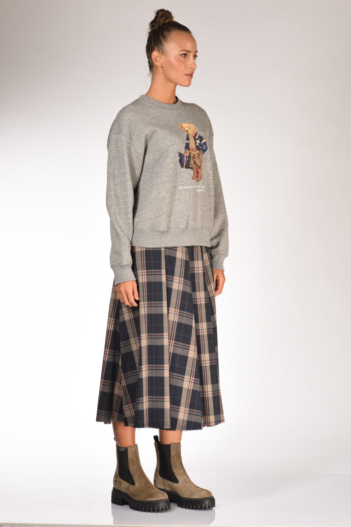 Polo Ralph Lauren Felpa Orso Grigio Donna - 4