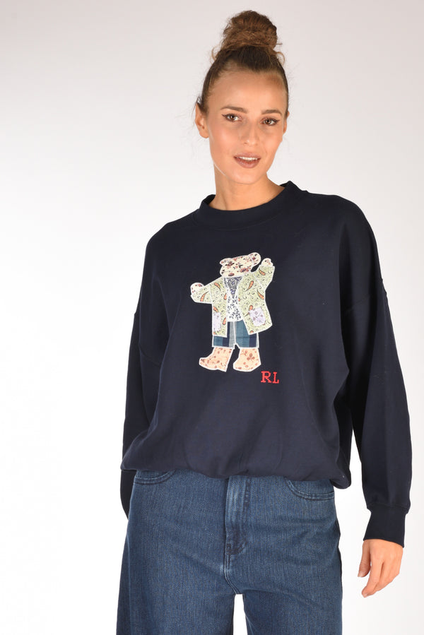 Polo Ralph Lauren Felpa Orso Blu Donna