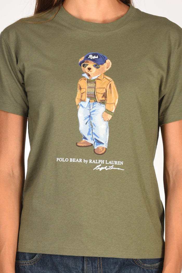 Polo Ralph Lauren Tshirt Orso Verde Donna - 3
