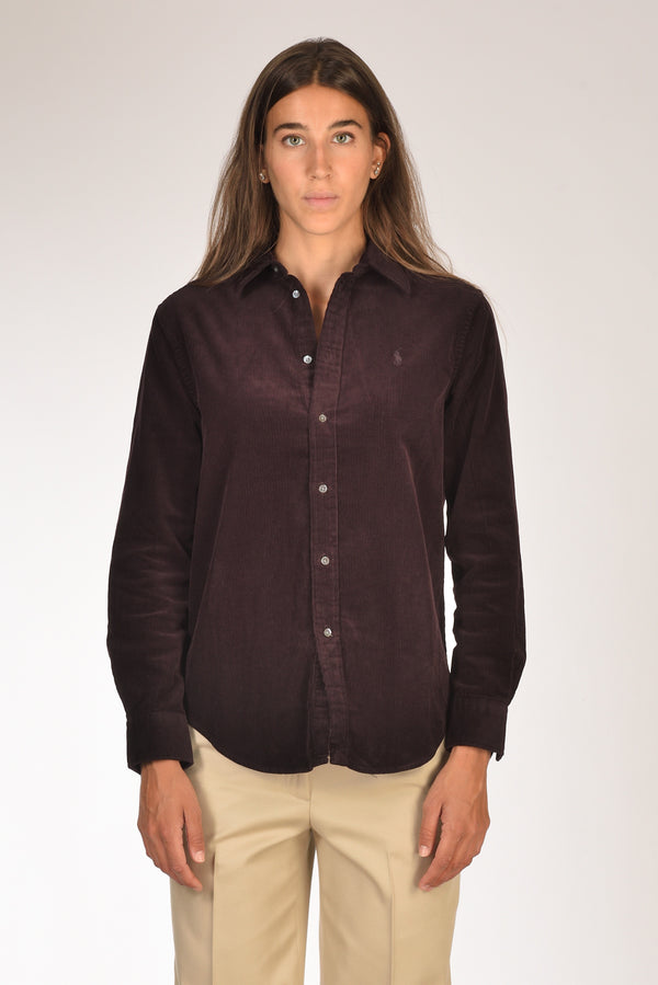 Polo Ralph Lauren Camicia Costine Marrone Donna-2