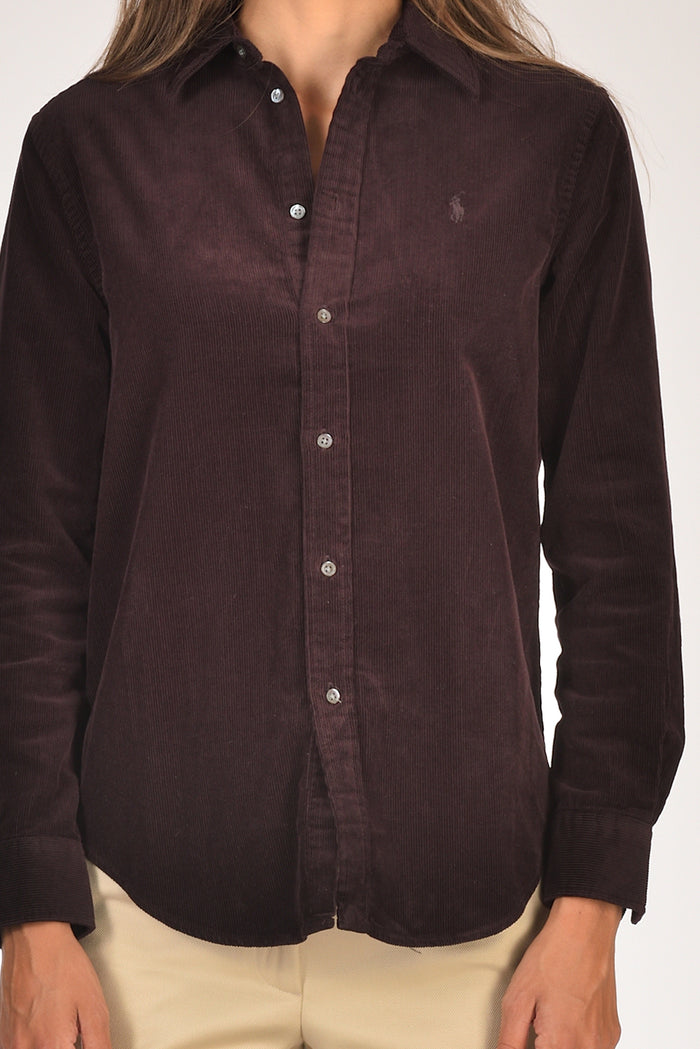 Polo Ralph Lauren Camicia Costine Marrone Donna - 3