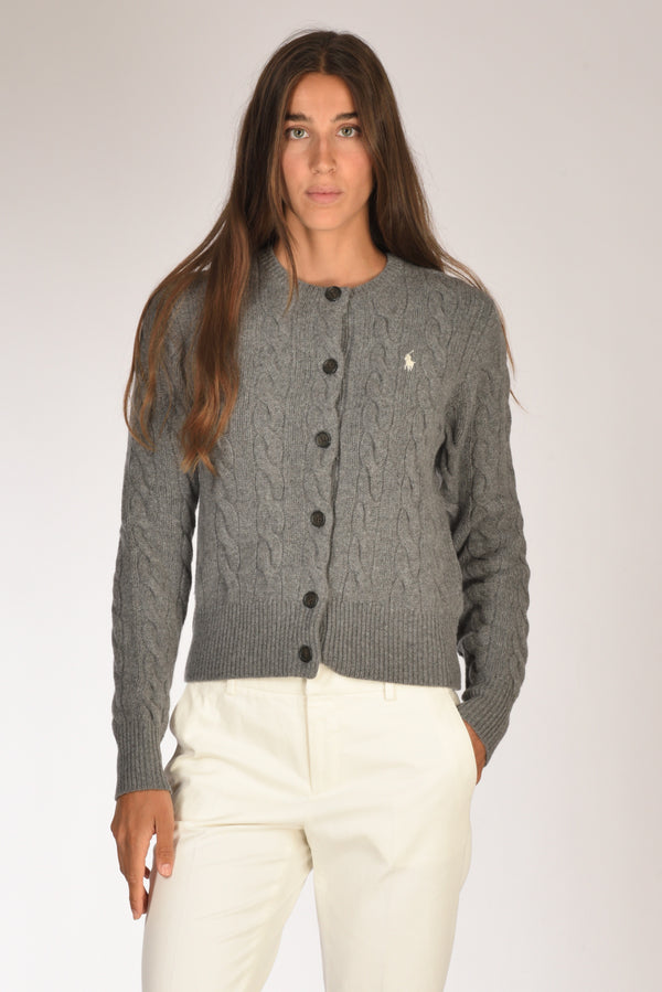 Polo Ralph Lauren Cardigan Polo Grigio Donna