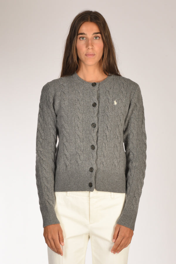 Polo Ralph Lauren Cardigan Polo Grigio Donna-2