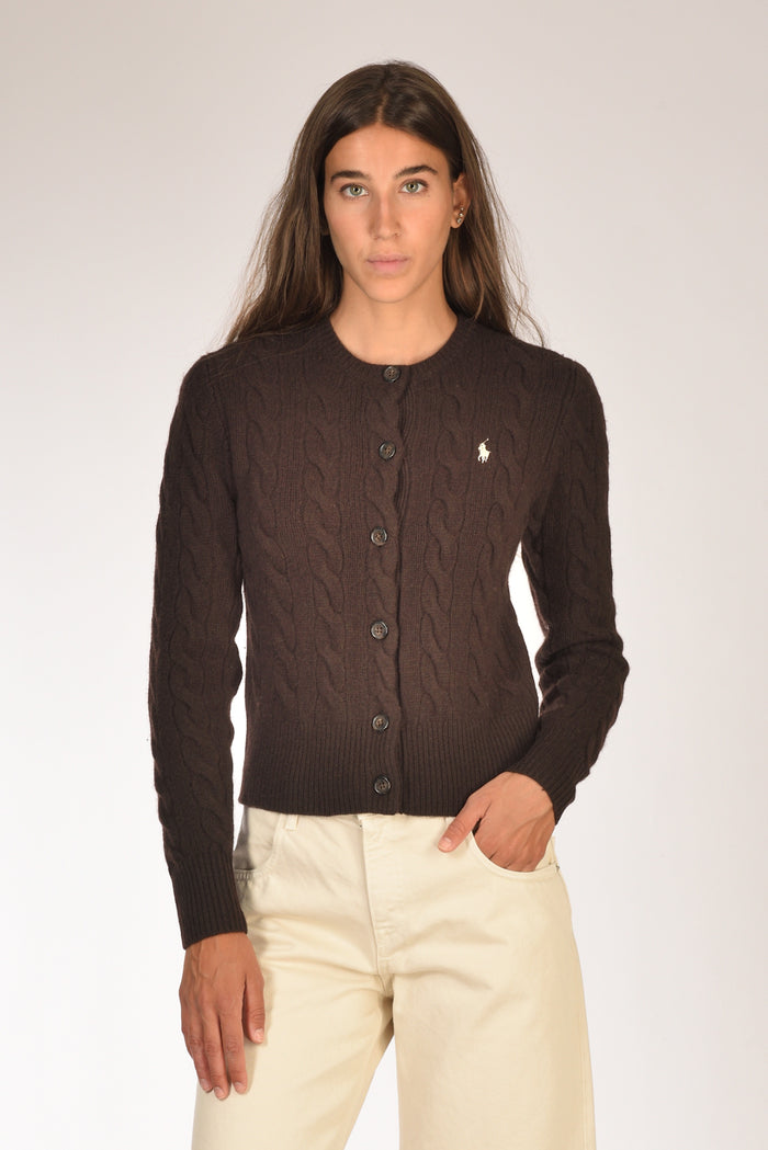 Polo Ralph Lauren Cardigan Polo Marrone Donna - 1